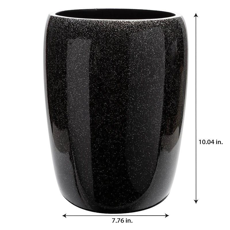 Elle Décor Eclat Black Glitter Waste Bin