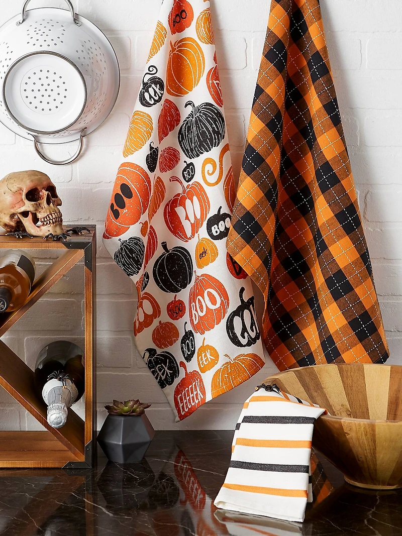 DII® Pumpkin Boo! Dishtowel Set