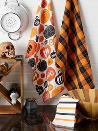 DII® Pumpkin Boo! Dishtowel Set