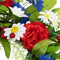 21" Red, White & Blue Mixed Floral Americana Wreath