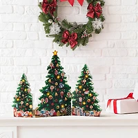 15" Christmas Trees LED Illuminated Folding Scene