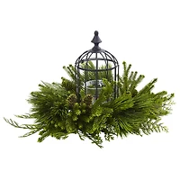 24" Mixed Pine Birdhouse Candelabrum