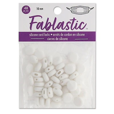Fablastic™ White Silicone Cord Locks, 10mm