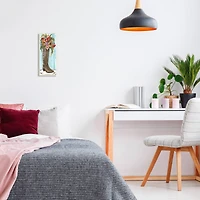 Stupell Industries Western Cowboy Boot Abstract Summer Harvest Florals Sunflowers,7" x 17"