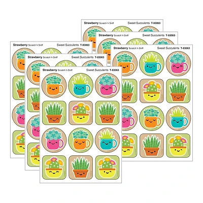 TREND Enterprises® Sweet Succulents, Strawberry Scent Scratch 'n Sniff Stinky Stickers®, 48 Per Pack, 6 Packs total of 288