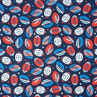 SINGER Flags on Footballs Printed Ringspun Cotton Fabric