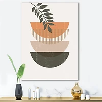 Designart - Abstract Geometrical Sun and Moon With Leaf II