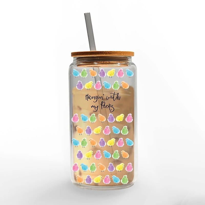 16oz. Hangin' with My Peeps Glass Can Cup