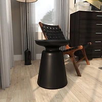 Black Metal Accent Table with Bell Shaped Base