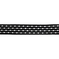 1.5" x 25ft. Black & White Stitch Wired Taffeta Ribbon by Celebrate It®