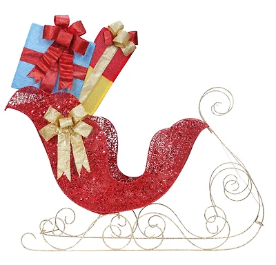 Haute Decor 40.5" Christmas Santa Sleigh Pre-Lit LED Yard Décor