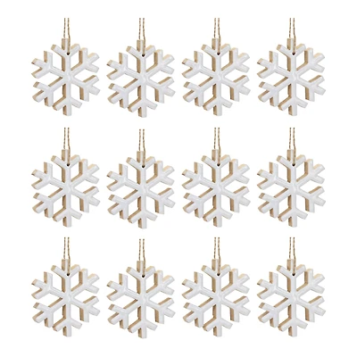 12ct. 4" White Snowflake Ornament
