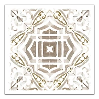Gray And Gold Medallion 20" x 20" Canvas Wall Art