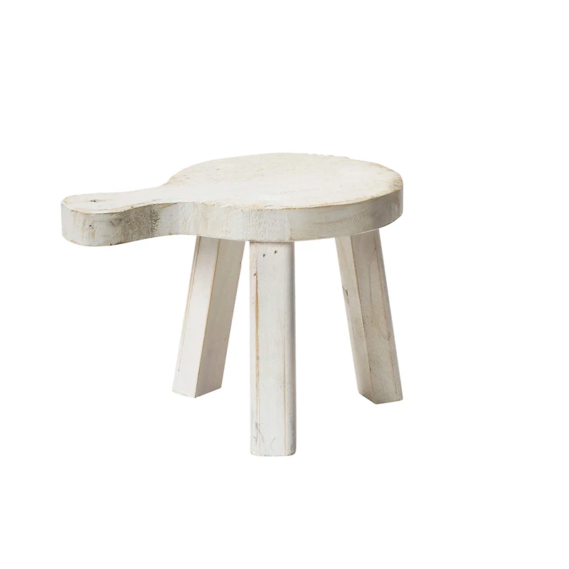 Hello Honey® 9.5" White Decorative Textured Wood Pedestal
