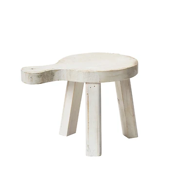 Hello Honey® 9.5" White Decorative Textured Wood Pedestal