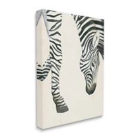 Stupell Industries Zebra Grazing Striped Safari Animal Hoof Detail Canvas Wall Art