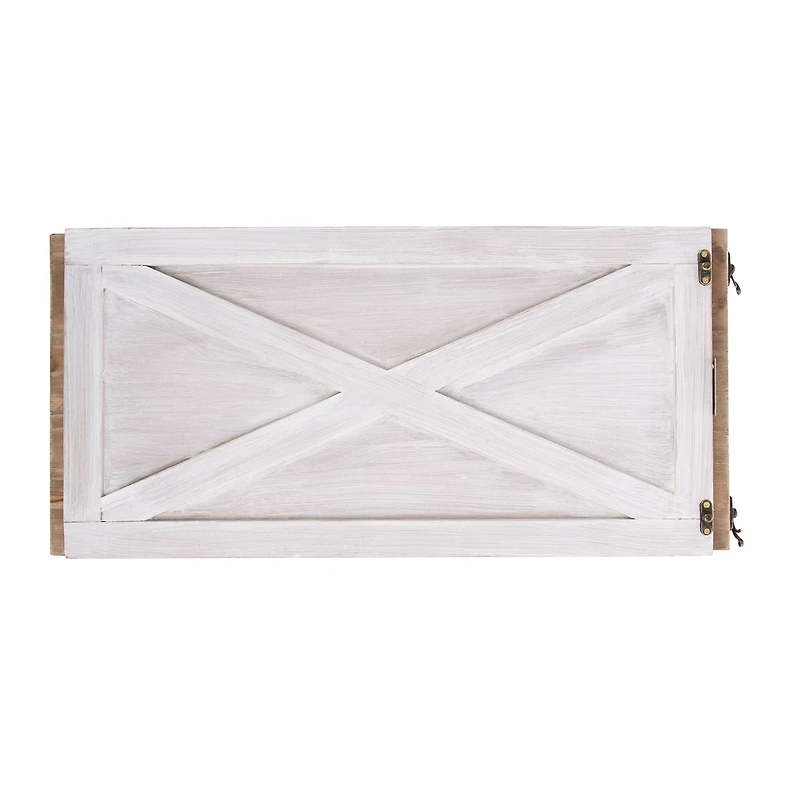 Glitzhome® 22" Washed White Wooden Tree Collar