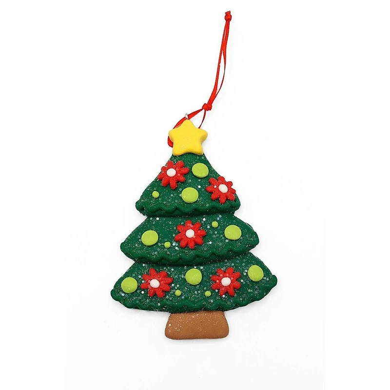 Wizardi 4" Glossy Gingerbread Christmas Tree Ornament