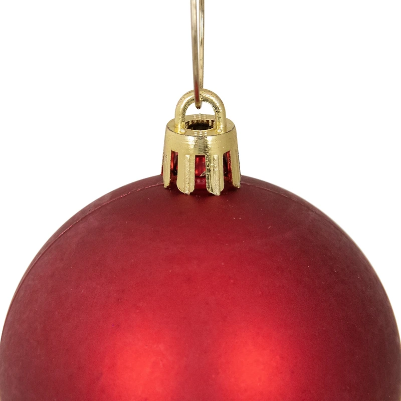 60ct Matte Red Shatterproof Ball Ornaments