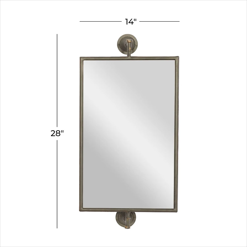 28" Rectangle Wood Wall Mirror
