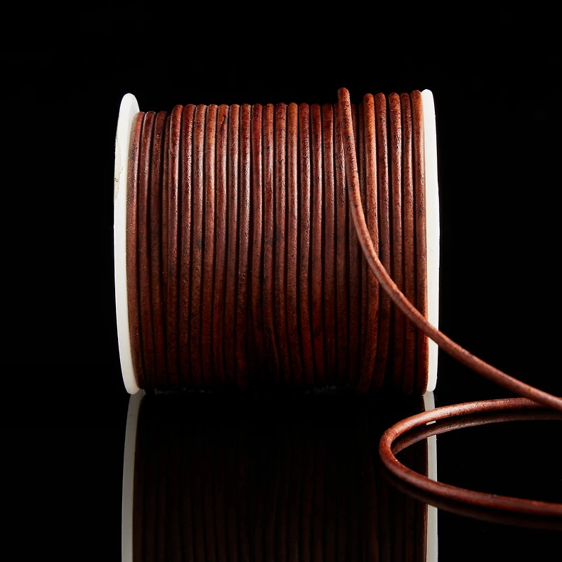 6 Pack: 2mm Mahogany Round Leather Cord by Bead Landing™