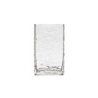 Hello Honey® 8" Clear Rectangular Hammered Glass Vase