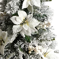 4ft. Pre-Lit Flocked Artificial Christmas Tree in Decorative Urn, Warm White Lights