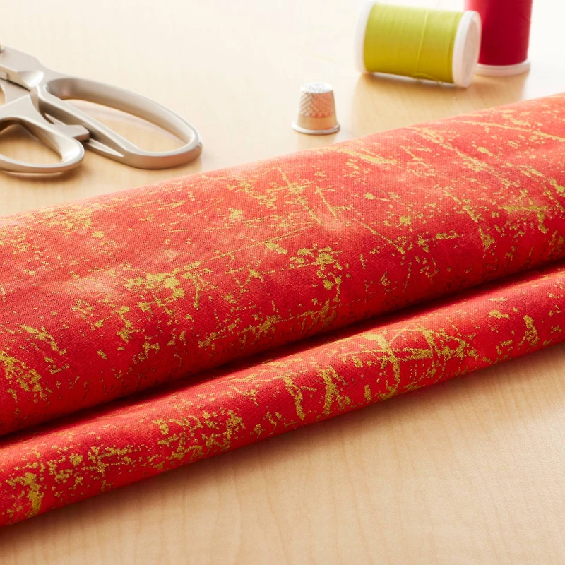 Red & Yellow Cotton Fabric by Loops & Threads™