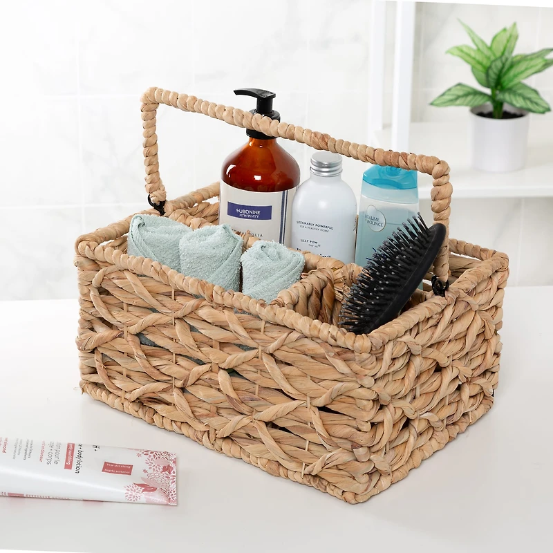 Honey Can Do 12.75" Multi-Compartment Wicker Basket Caddy