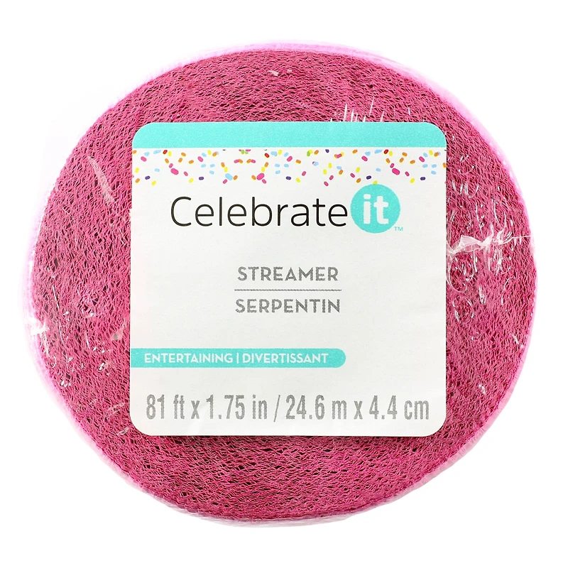 12 Pack: 81ft. Pink Crepe Streamer by Celebrate It™