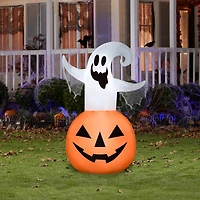 4.5ft. Airblown® Halloween Inflatable Jack-O'-Lantern with Ghost