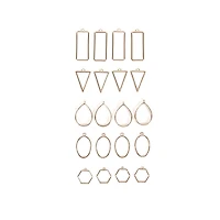 Blue Moon Studio™ UV Resin Craft Gold Simple Shapes Fillable Metal Charm Set