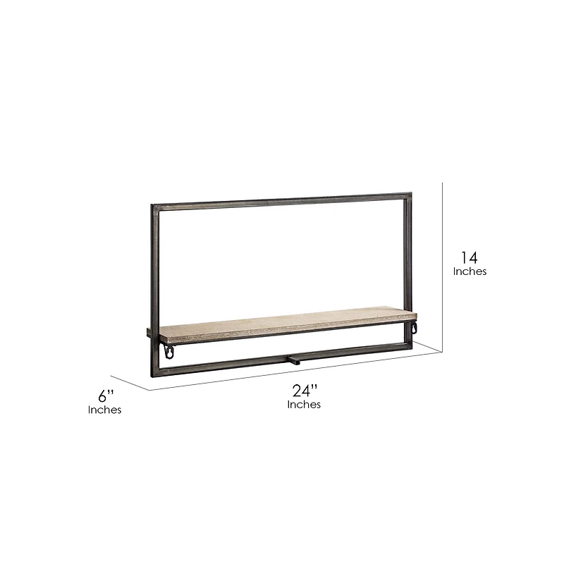 White Rustic Hanging One Shelf Rack