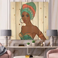Designart - African American Woman With Earring & Turban