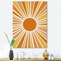 Designart - Minimalist Bright Shining Orange Sun Rays I