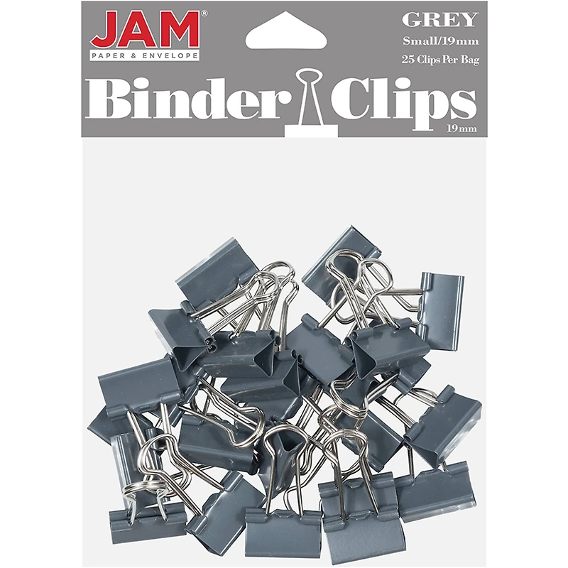 JAM Paper 3/4" Gray Binder Clips, 50ct.