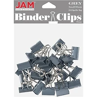 JAM Paper 3/4" Gray Binder Clips, 50ct.
