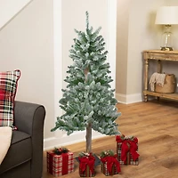 4ft. Unlit Medium Flocked Alpine Artificial Christmas Tree