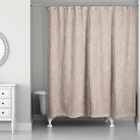 Dusty Rose Fall Leaves Shower Curtain