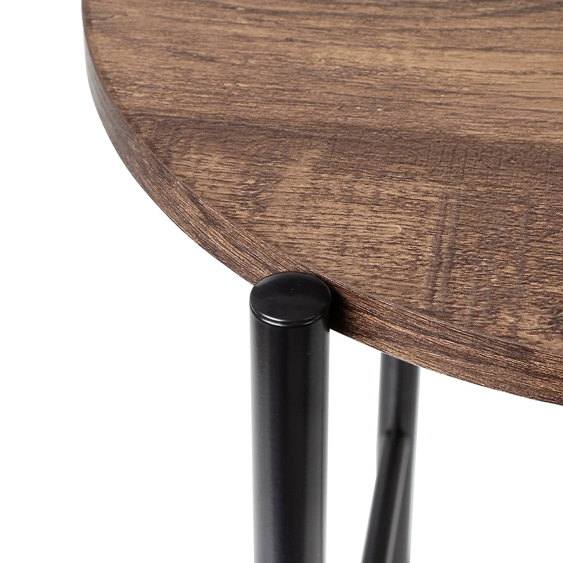 Honey Can Do Natural T-Pattern Base Round Side Table