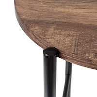 Honey Can Do Natural T-Pattern Base Round Side Table