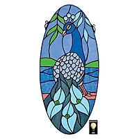 24" Majestic Peacock Oval Stained Glass Window