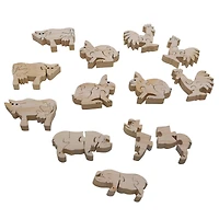 S&S Worldwide® Unfinished Wooden Farm Animal Puzzles, 12ct.