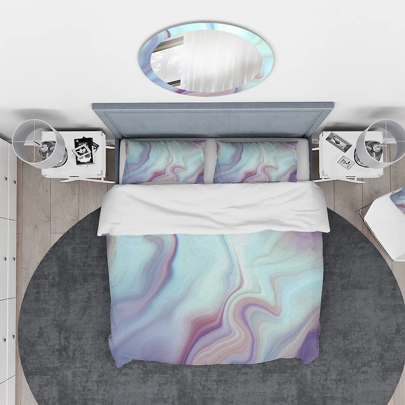 Designart 'Marbled Liquid Agate Colours' Modern & Contemporary Bedding Set