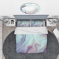Designart 'Marbled Liquid Agate Colours' Modern & Contemporary Bedding Set
