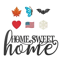 Glitzhome® 24" Metal Home Sweet Home Wall Décor with Changeable Shapes