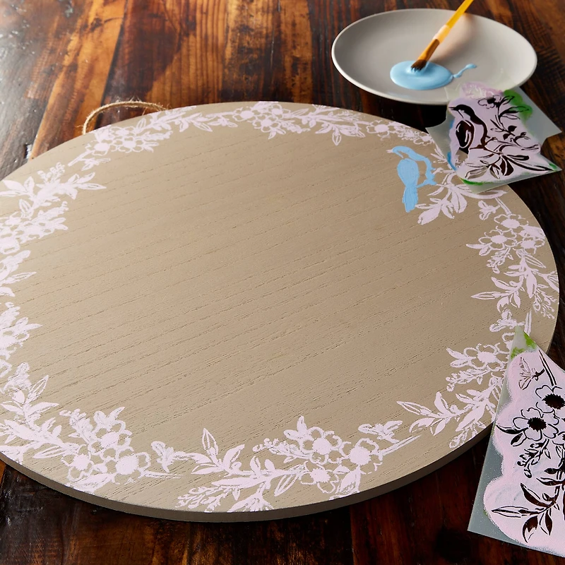 18" Greywashed Round Plaque by Make Market®