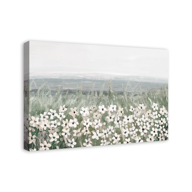 Flowers In The Grass 30" x 20" Canvas Wall Art
