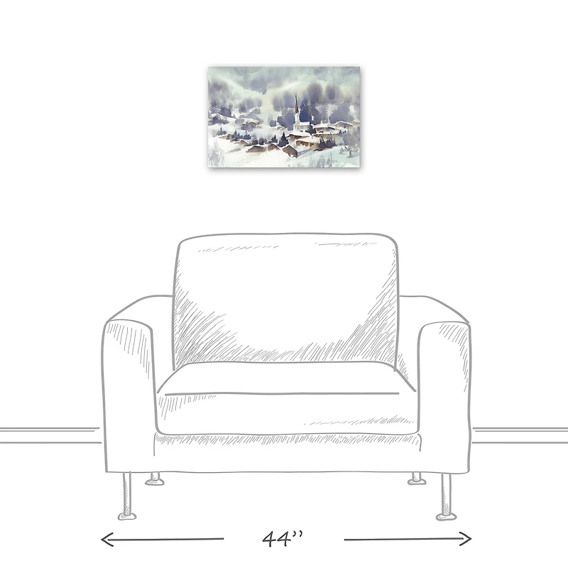 Winter Abstract Landscape Canvas Wall Art