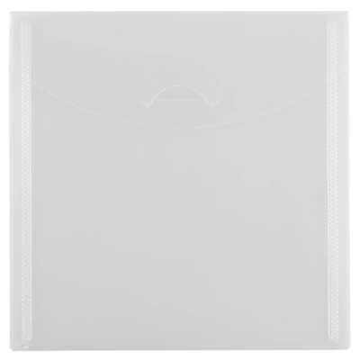 JAM Paper Clear Plastic Tuck Flap Closure 6.125" x 6.125" Square Envelopes, 12ct.